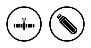 satélite e USB dirigir ícone vetor