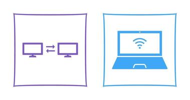 partilha sistema e conectado computador portátil ícone vetor