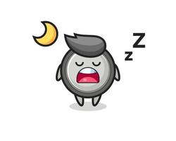 ilustração de personagem de célula de botão dormindo à noite vetor