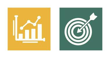 Barra gráfico e objetivo ícone vetor