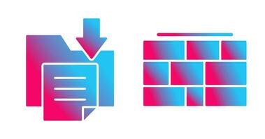 Arquivo armazenamento e tijolo parede ícone vetor