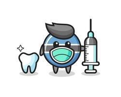 personagem mascote da bandeira do botsuana como dentista vetor