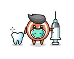 personagem mascote da placa de pare como dentista vetor