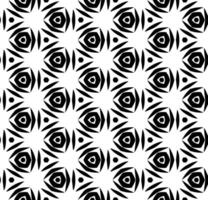 padrão abstrato sem costura preto e branco. fundo e pano de fundo. projeto ornamental em tons de cinza. ornamentos em mosaico. ilustração gráfica vetorial. vetor