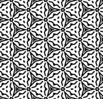 padrão abstrato sem costura preto e branco. fundo e pano de fundo. projeto ornamental em tons de cinza. ornamentos em mosaico. ilustração gráfica vetorial. vetor