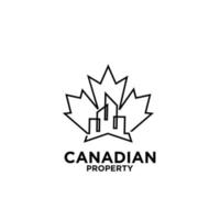 design do ícone do logotipo da linha imobiliária canadense vetor