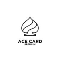 design de logotipo de vetor preto cartão ace premium