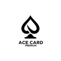 design de logotipo de vetor preto cartão ace premium