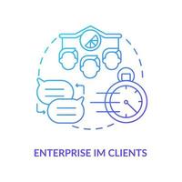 ícone de conceito de gradiente azul de cliente empresarial vetor