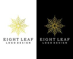 oito folhas natural fresco luxo logotipo Projeto. vetor