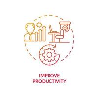 melhorar a produtividade ícone do conceito vermelho vetor