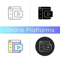 ícone de plataformas de vídeo vetor