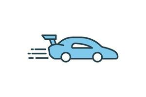 carro corrida ícone. ícone relacionado para velocidade, corrida. adequado para rede site, aplicativo, do utilizador interfaces, imprimível etc. plano linha ícone estilo. simples vetor Projeto editável