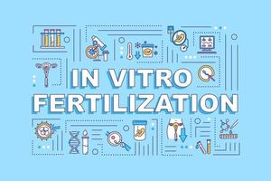 banner de conceitos de palavras de fertilização in vitro vetor
