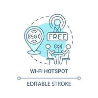 ícone de conceito azul de ponto de acesso wi-fi vetor