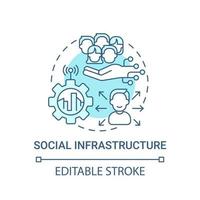 ícone de conceito azul de infraestrutura social vetor