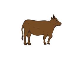 modelo de design de ilustração desenhada à mão de vaca isolado vetor