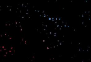textura vector azul e vermelho escuro com símbolos matemáticos.