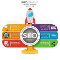 conceito de marketing digital seo com ícones. vetor