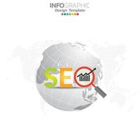 conceito de marketing digital seo com ícones. vetor