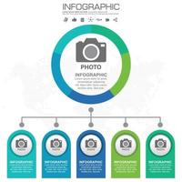 gerenciar infográfico de gráfico com etapas ou processos. vetor