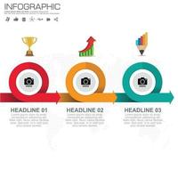 modelo de infográfico de negócios com 3 opções ou etapas. vetor