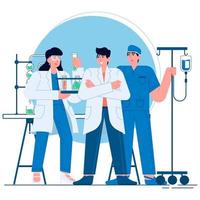 ilustração plana de médicos e enfermeiras vetor