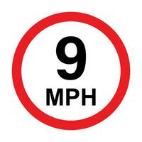 9 mph estrada tráfego placa ícone vetor para gráfico projeto, logotipo, local na rede Internet, social meios de comunicação, Móvel aplicativo, ui ilustração