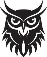 Preto penugento coruja símbolo coruja mascote logotipo inspiração vetor
