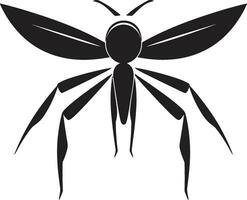 gracioso mosquito marca mosquito silhueta emblema vetor