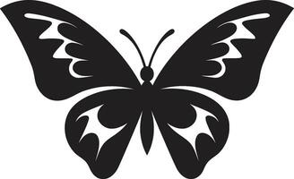 elegância leva asa Preto vetor borboleta ícone majestoso vibração borboleta símbolo dentro noir
