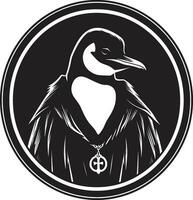 a arte do pinguins serenata Preto vetor logotipo dentro melódico harmonia intrincado antártico sinfonia uma trabalhos do melódico beleza dentro Preto