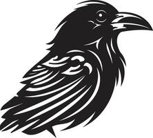 Raven silhueta geométrico logotipo lustroso Corvo icônico emblema vetor