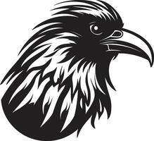 lustroso Raven crachá do honra gracioso Raven emblemático símbolo vetor