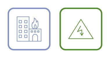 queimando construção e eletricidade Perigo ícone vetor