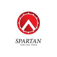 vetor de ícone de logotipo de escudo espartano