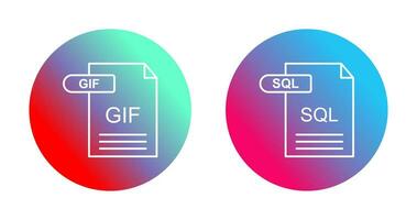 gif e sql ícone vetor