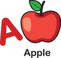 ilustração em vetor letra do alfabeto uma maçã