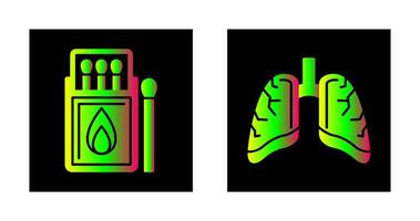 Combine caixa e pulmões ícone vetor