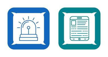 alarme sistema e ebook ícone vetor