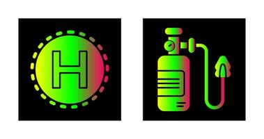 heliporto e oxigênio ícone vetor