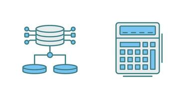 estruturada dados e calculadora ícone vetor