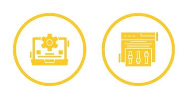 campanha ajustes e computador portátil ícone vetor