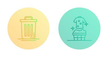 Lixo pode e laundária ícone vetor