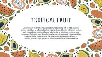 fundo de frutas tropicais para mídia digital vetor
