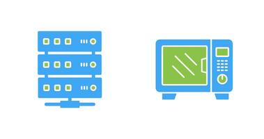 servidor e microondas ícone vetor