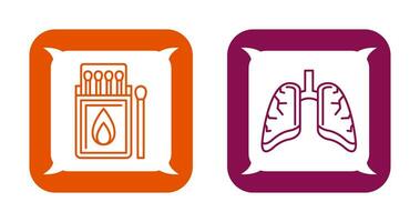 Combine caixa e pulmões ícone vetor