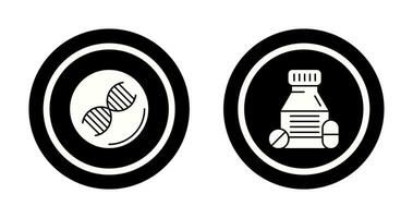 dna e comprimidos ícone vetor