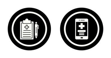 médico registro e médico aplicativo ícone vetor