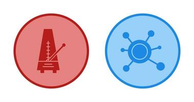 metrônomo e molécula ícone vetor
